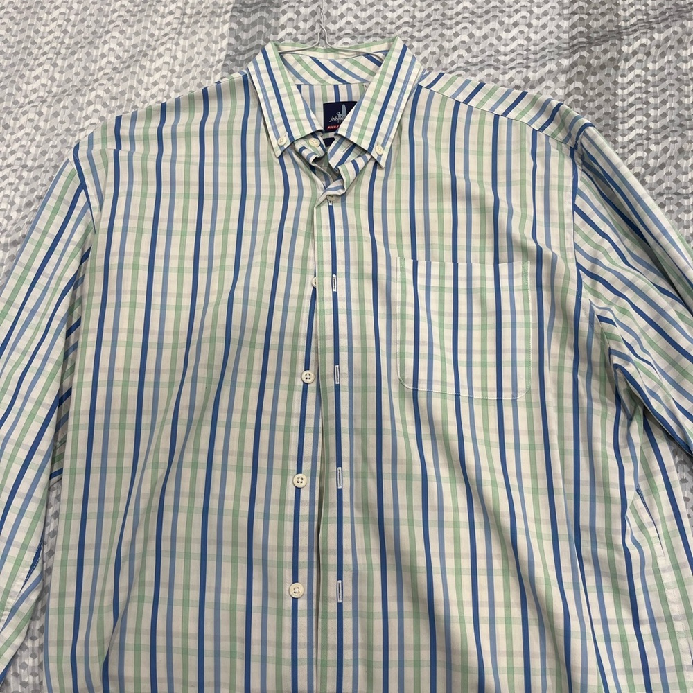 johnnie-O Green and Blue Plaid Button Down Shirt
